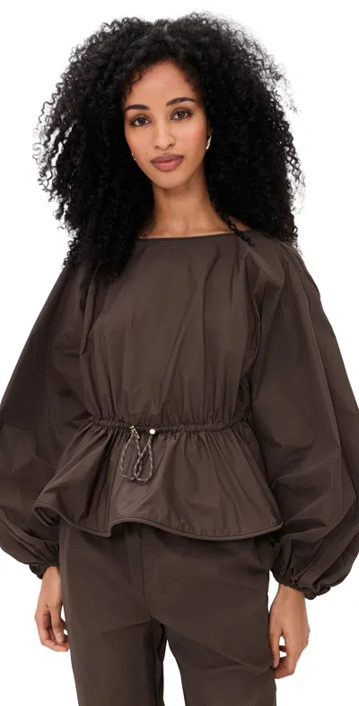 Zimmermann Alchemy Peplum Top Chocolate In Brown