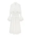 Zimmermann Alchemy Ruffled Shirred Lace-trimmed Cotton-poplin Midi Dress In White