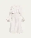 Zimmermann Alchemy Ruffled Shirred Lace-trimmed Cotton-poplin Midi Dress In White