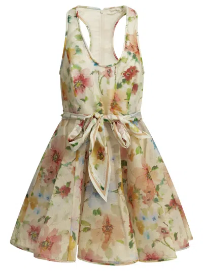 Zimmermann "alchemy Racer" Flared Dress In Pink