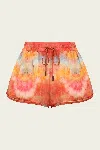 Zimmermann Alchemy Silk Relaxed Shorts Ruby Tie Dye In Multi