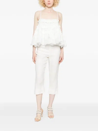 Zimmermann Alchemy Ruffled-lace Top In White