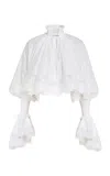 Zimmermann Alchemy Shirred Cotton Blouse In White