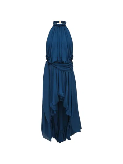 Zimmermann Alchemy Silk Long Dress In Blue