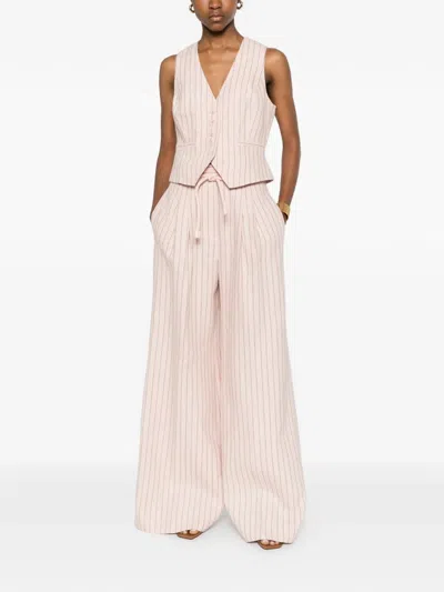 Zimmermann Alchemy Striped Buttoned Waistcoat In Pink