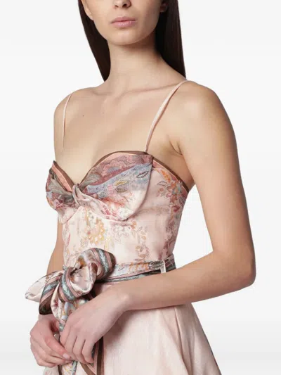Zimmermann Alchemy Structured Midi Dress In Brown