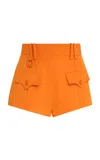 Zimmermann Alchemy Tailored Wool-blend Mini Shorts In Orange