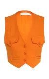 Zimmermann Alchemy Tailored Wool-blend Vest In Orange