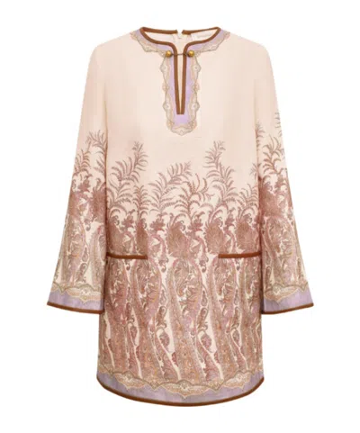 Zimmermann Alchemy Tunic Dress In Burgundy
