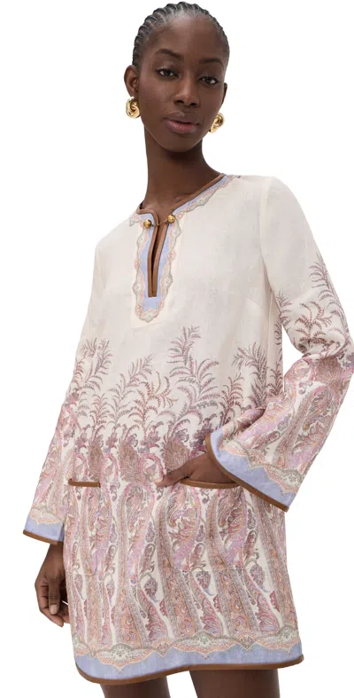 Zimmermann Alchemy Tunic Dress Cream Paisley In Multi