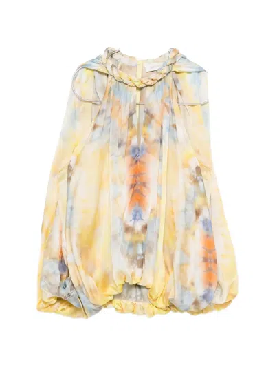 Zimmermann Alchemy Twist Billow Blouse In Multi