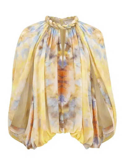 Zimmermann Alchemy Twist Billow Blouse In Yellow