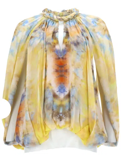 Zimmermann Alchemy Twist Billow Silk Blouse In Multi