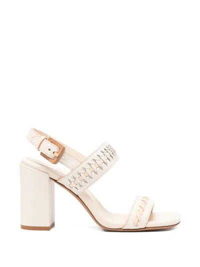 Zimmermann Alchemy Woven-strap Block-heel Sandals In White