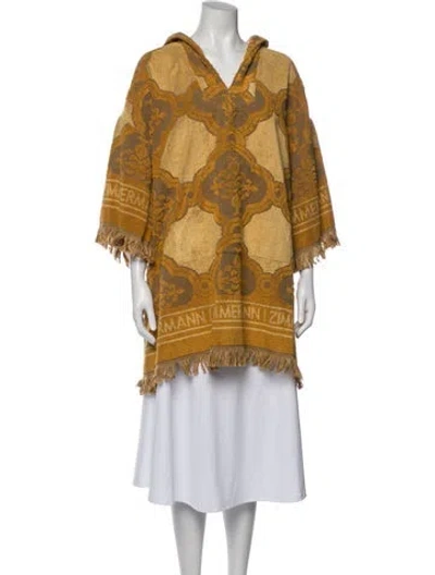 Pre-owned Zimmermann Aliane Terry Towel Midi Length Dress W/ Tags In Yellow