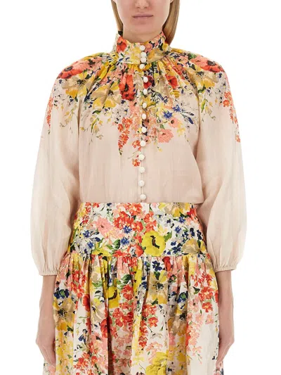 Zimmermann Floral Print Blouse In Multicolour