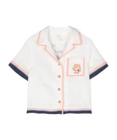 Zimmermann Alight Contrasting-trim Cotton Shirt In White