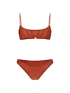 Zimmermann Alight Corset Two Piece Bikini In Terracotta In Brown
