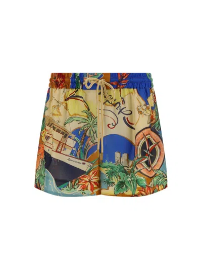 Zimmermann Alight Drawstring Waist Shorts In Multicolour