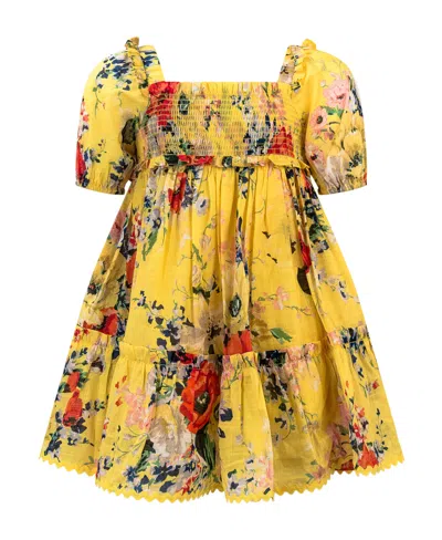 Zimmermann Alight Floral Pattern Dress In Yellow