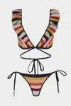 ZIMMERMANN ALIGHT LUREX KNIT WRAP BIKINI SET IN LUREX MULTI STRIPE