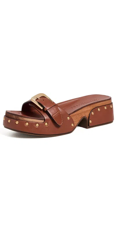 Zimmermann Wooden Sole High-heel Slides In Brown