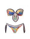 Zimmermann Alight Scarf Tie Bikini Nautical Map In Multi