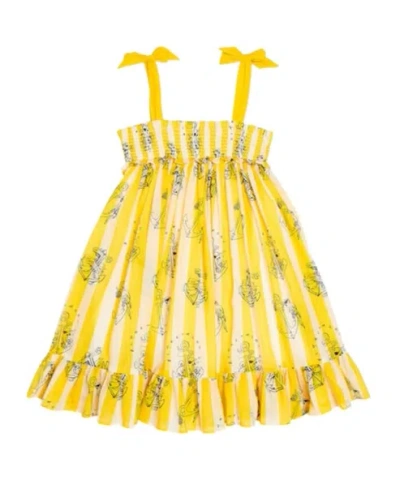 Zimmermann Alight Striped Cotton Dress In Yellow