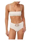 Zimmermann Alight Textured Boyleg Bikini Set In Ivory In White