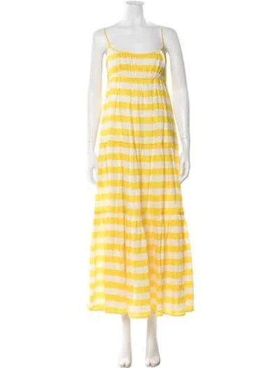 Pre-owned Zimmermann Alight Tie Long Dress In Yellow