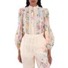 Zimmermann All-over Floral Print Cotton Shirt In Multi