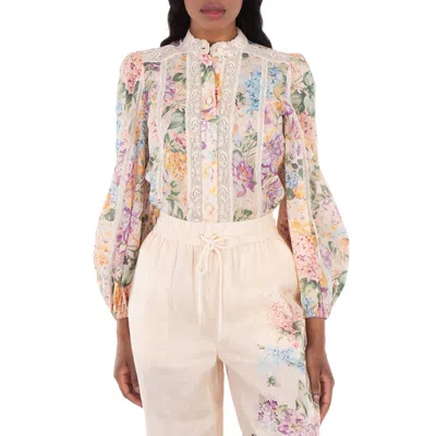 Zimmermann All-over Floral Print Cotton Shirt In Multi