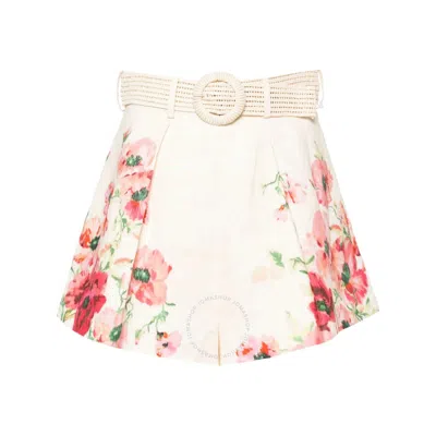 ZIMMERMANN ZIMMERMANN ALL-OVER FLORAL PRINT TUCK SHORTS