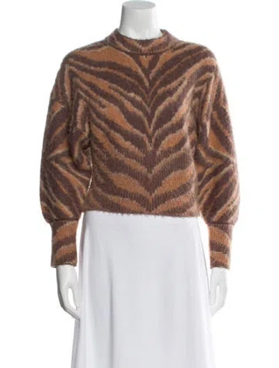 Pre-owned Zimmermann Alpaca Animal Print Sweater In Brown