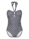Zimmermann Wide-link Halterneck Swimsuit In Blue