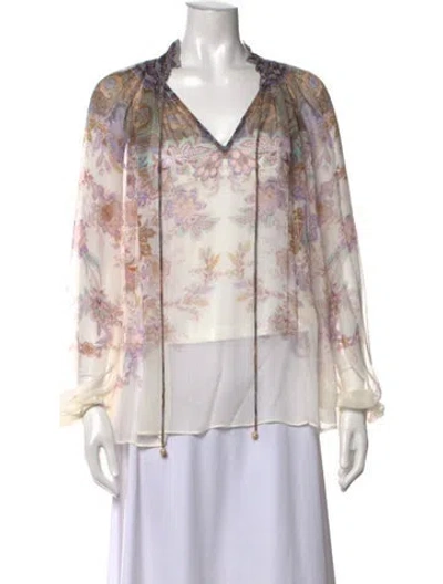 Pre-owned Zimmermann Animal Print Halterneck Top In Multicolor