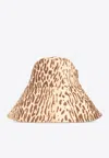 Zimmermann Animal Print Stitched Wide Brim Hat In Sand