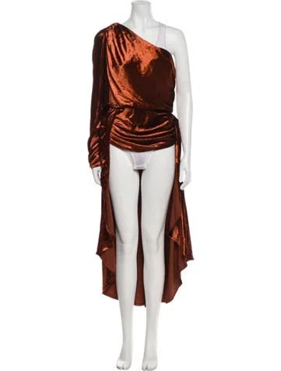 Pre-owned Zimmermann Animal Print Long Dress W/ Tags In Orange