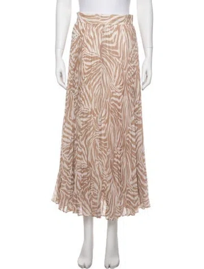Pre-owned Zimmermann Animal Print Long Skirt In Neutral