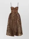 Zimmermann Crush Paneled Cheetah Print Midi Dress