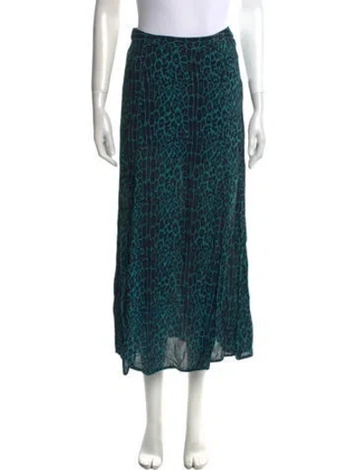 Pre-owned Zimmermann Animal Print Midi Length Skirt In Blue