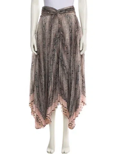 Pre-owned Zimmermann Animal Print Midi Length Skirt In Neutral