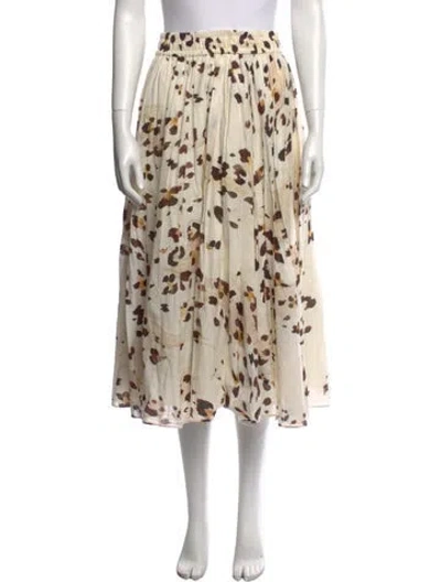Pre-owned Zimmermann Animal Print Midi Length Skirt In Neutral