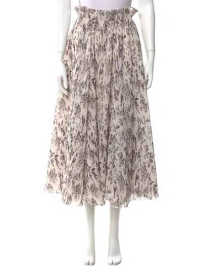 Pre-owned Zimmermann Animal Print Midi Length Skirt In Neutral