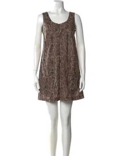 Pre-owned Zimmermann Animal Print Mini Dress In Neutral