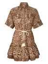 Zimmermann Animal-print Ruffled Mini Dress In Multi