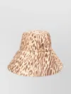 Zimmermann Animal Print Stitched Wide Brim Hat In Brown