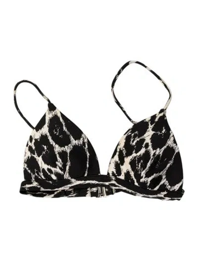 Pre-owned Zimmermann Animal Print Swimsuit Top In Black