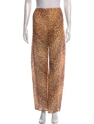 Pre-owned Zimmermann Animal Print Wide Leg Pants In Multicolor