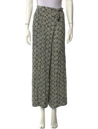 Pre-owned Zimmermann Animal Print Wide Leg Pants In Neutral